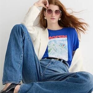 J.Crew Aspen Ski Slope map T-shirt woman’s size extra small XS